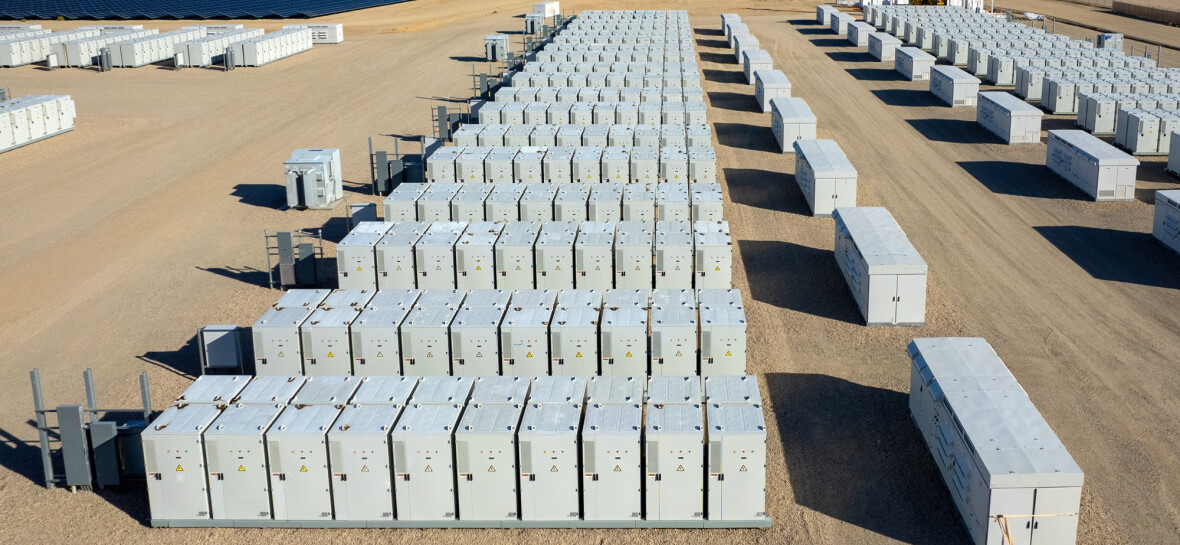 Electrical storage array at solar power plant