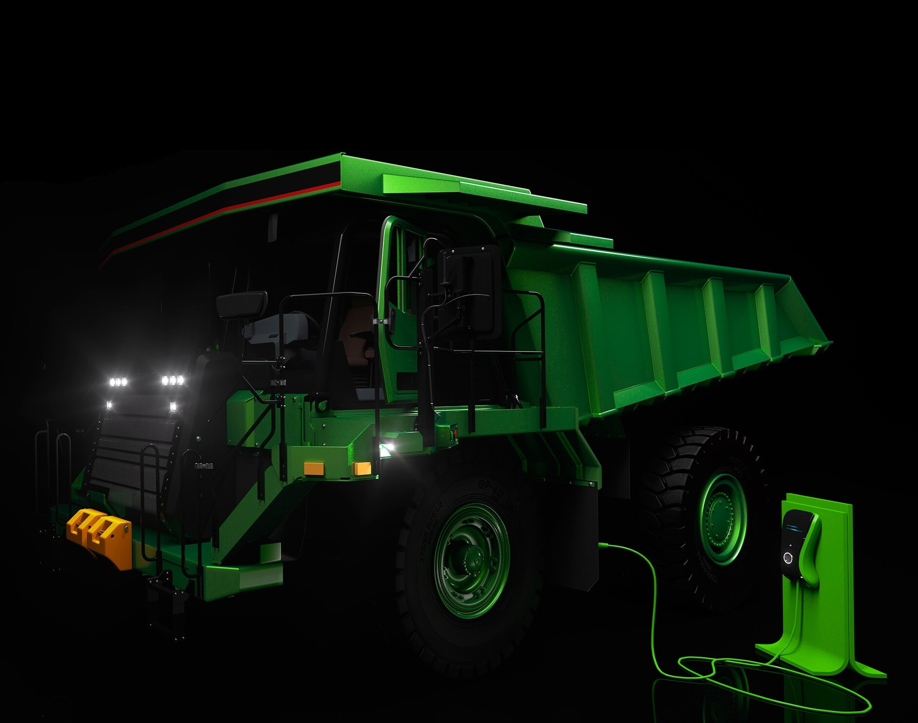 An electric industrial mining truck An electric industrial mining truck